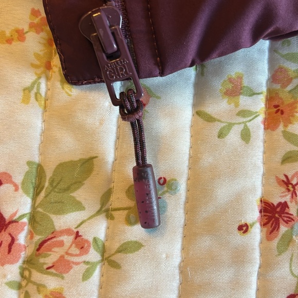 Athleta Girl Cool Days Down Jacket/Coat Burgundy Size Medium 8-10 - Picture 6 of 8